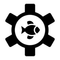 icône de glyphe d'engins de pêche vecteur