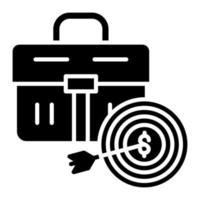 icône de glyphe d'objectif commercial vecteur