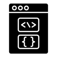 icône de glyphe de langage de programmation vecteur