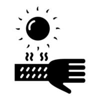 icône de glyphe de coup de soleil vecteur