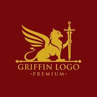 griffon vintage, création de logo griffon vecteur