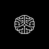 vecteur de conception de logo de cerveau