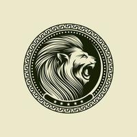 création de logo tête de lion vecteur
