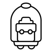 vecteur de contour d'icône de conception de chariot à bagages. bagage valise