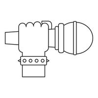 icône de microphone à main, style de contour vecteur