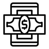 vecteur de contour d'icône de prêt de trésorerie. argent de paiement
