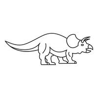 icône de dinosaure styracosaurus, style de contour vecteur