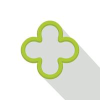 icône de tranche de poivron vert, style plat vecteur