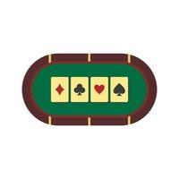 icône de table de poker verte, style plat vecteur