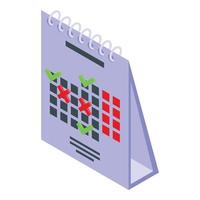 vecteur isométrique d'icône de calendrier de calendrier d'événements. temps de planificateur