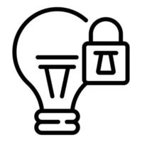 vecteur de contour d'icône de brevet d'idée. marque déposée de la justice