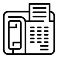 vecteur de contour d'icône de fax tech. chat d'assistance