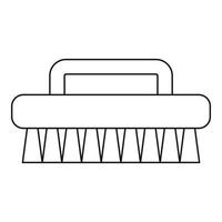 brosse pour l'icône de nettoyage, style de contour vecteur