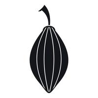 icône de gousse de cardamome noire, style simple vecteur