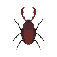 icône de scarabée rhinocéros, style plat vecteur
