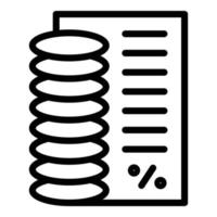 vecteur de contour d'icône de pourcentage de prêt. argent de paiement