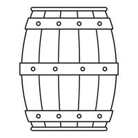 icône de tonneau en bois, style de contour vecteur