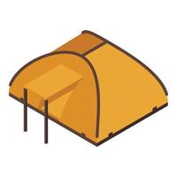 vecteur isométrique d'icône de tente d'aventure. camp touristique