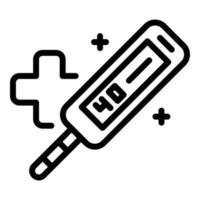 vecteur de contour d'icône de thermomètre numérique. température infrarouge