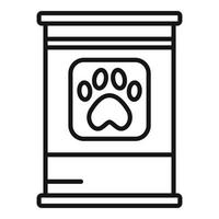 vecteur de contour d'icône de boîte de conserve de chien. l'alimentation animale