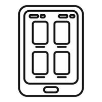 vecteur de contour d'icône de manuel de tablette. livre numérique