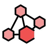 vecteur de contour de couleur d'icône d'hormones de sérotonine