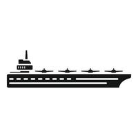 vecteur simple d'icône de porte-avions de guerre. navire de la marine