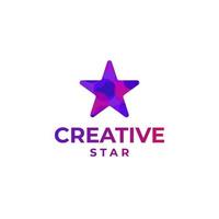 logo d'étoile créative, conception d'étoile abstraite, concept de logo d'étoile dégradée, conception d'étoile colorée, conception d'espace, concept de logo d'astronomie vecteur