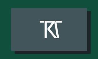 alphabet lettres initiales monogramme logo kt, tk, k et t vecteur