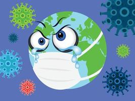 monde pandémique du virus corona vecteur