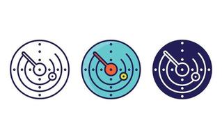 ligne radar et icône de glyphe, illustration vectorielle vecteur