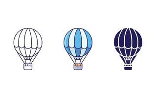 ligne de ballon à air chaud et icône de glyphe, illustration vectorielle vecteur