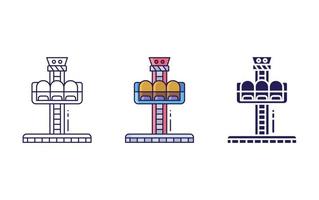 ligne de tour de chute et icône de glyphe, illustration vectorielle vecteur