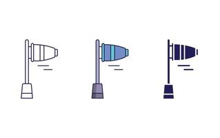 ligne de drapeau de vent et icône de glyphe, illustration vectorielle vecteur