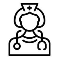 vecteur de contour d'icône de soutien infirmière. service d'aide