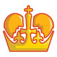 icône de couronne de monarque, style cartoon vecteur