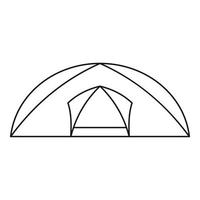 icône de tente semi-circulaire touristique, style de contour vecteur