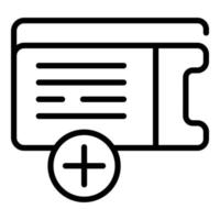 acheter le vecteur de contour d'icône de billet en ligne. projection de film