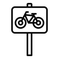 vecteur de contour d'icône de signe de bicyclette de route. stationnement vélo