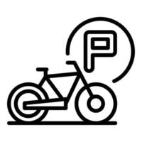 vecteur de contour d'icône de vélo de stationnement. lieu de sport