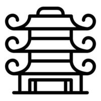 vecteur de contour d'icône de pagode chinoise. bâtiment en porcelaine