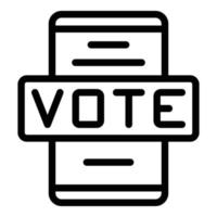 vecteur de contour d'icône de smartphone de vote. sondage numérique