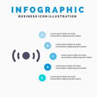 signal essentiel de base ui ux solide icône infographie 5 étapes présentation fond vecteur