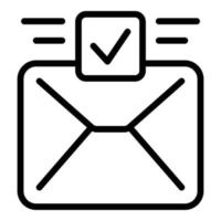 vecteur de contour d'icône d'enregistrement en ligne de courrier. registre en ligne