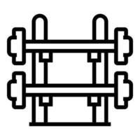 vecteur de contour d'icône de stand d'haltères. magasin de sport