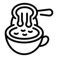 vecteur de contour d'icône de boisson de grain de café. pot de cezvé