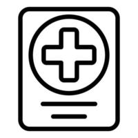 contrôler le vecteur de contour d'icône de laissez-passer médical. passeport santé