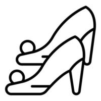 vecteur de contour d'icône de chaussures de mariée de mariage. service événementiel