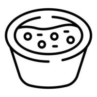 vecteur de contour d'icône de soupe des Caraïbes. nourriture haïti
