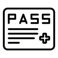 vecteur de contour d'icône de laissez-passer médical. passeport santé